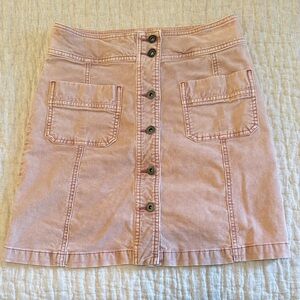 Prana corduroy Pink Button-Front Skirt